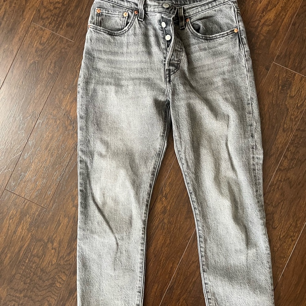Levi's 501 Gray Cropped Jeans